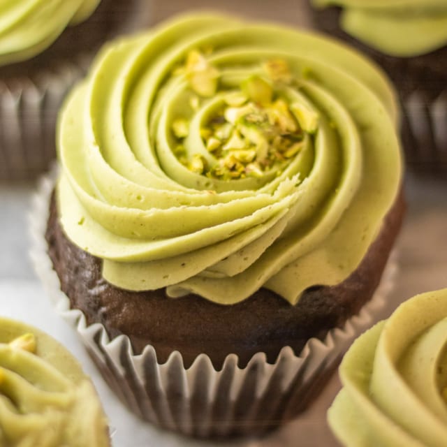 Jumbo Cupcake: Chocolate Pistachio.